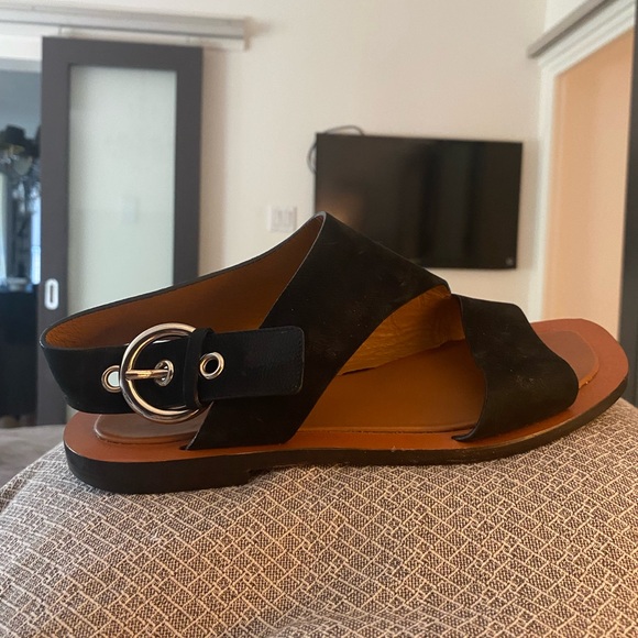 Celine black suede flat suede sandals, sz 39.5 - Picture 9 of 9